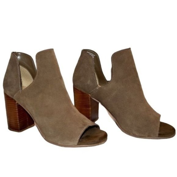 Steve Madden Brown Peep Toe Booties - Picture 1 of 8